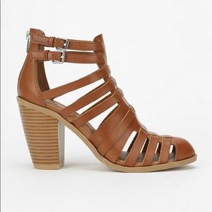 Brown Strappy Booties / Sandals / Heels - Size 7